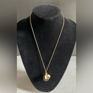 Vintage Amber Glass Apple Pendant Necklace